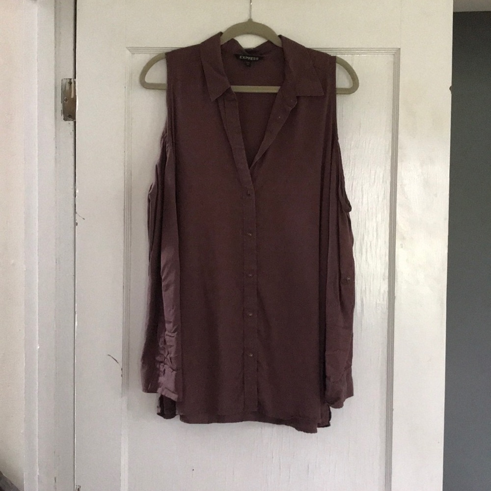 Cold Shoulder Button Down